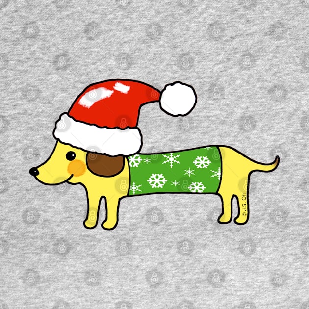 cute Christmas sausage dog by cartoonygifts